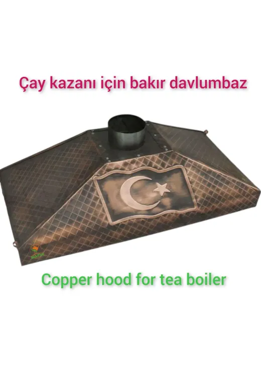 SAFİR ÇAY KAZANLARI 14022025bayralıdav90cm Türk Bayraklı Bakır Davlumbaz Çay Kazanı Için 90 Cm Bakır Davlumbaz Türk Bayraklı