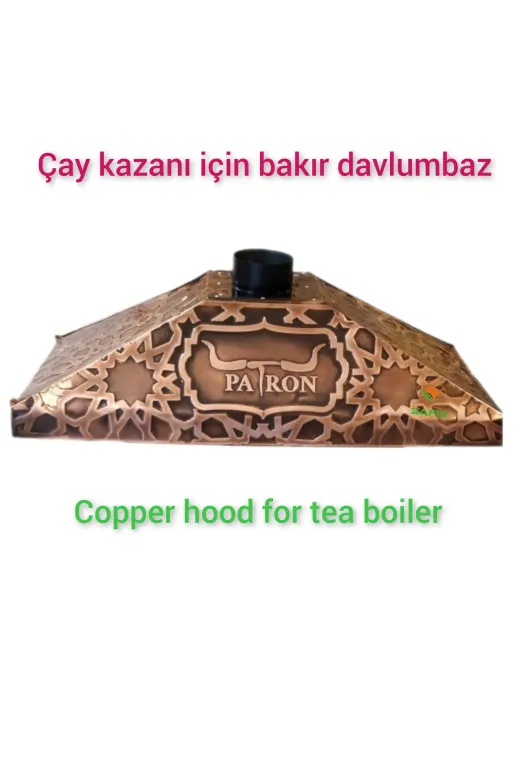 SAFİR ÇAY KAZANLARI 14022025logoludavlumbaz110cm Firmalara Özel Bakır Davlumbaz Özel Logolu Davlumbaz 110 Cm 4 Gözlü Çay Kazanı Için Bakır Davlumbaz