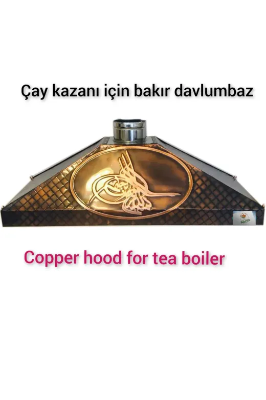 SAFİR ÇAY KAZANLARI 140222025osmanlıtuğrabakırdavlumbaz110cm Osmanlı Tuğra Model Bakır Davlumbaz 4 Gözlü Çay Kazanı Için 110 Cm Bakır Davlumbaz