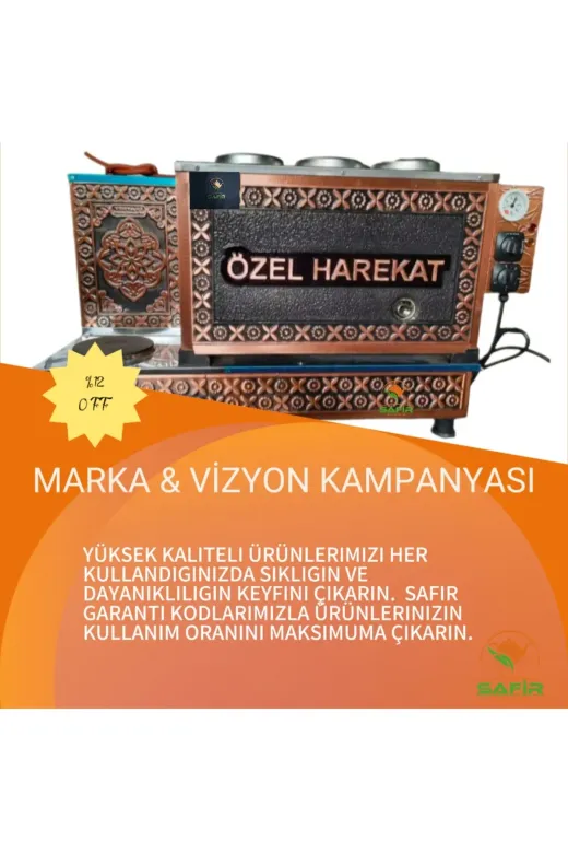 SAFİR ÇAY KAZANLARI 231120242006 3 Gözlü Bakır Tam Otomatik Çay Kazanı Gaz Emniyet Kilit Sistemli Bayraklı Ve Osmanlı Tuğra Modelli
