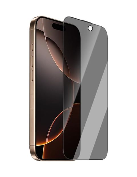 Sale 131613221 İphone 16 Pro İle Uyumlu Crystal Shadow Serisi 0.15Mm 3D Privacy Hayalet Cam Ekran Koruyucu Siyah