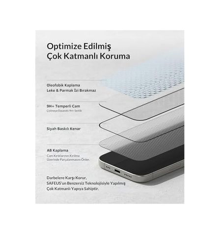 Sale 131613348 Tam Kaplayan Hayalet Parmak İzi Bırakmayan Safir Ekran Koruyucu Cam, İphone 17 Pro İle Uyumlu