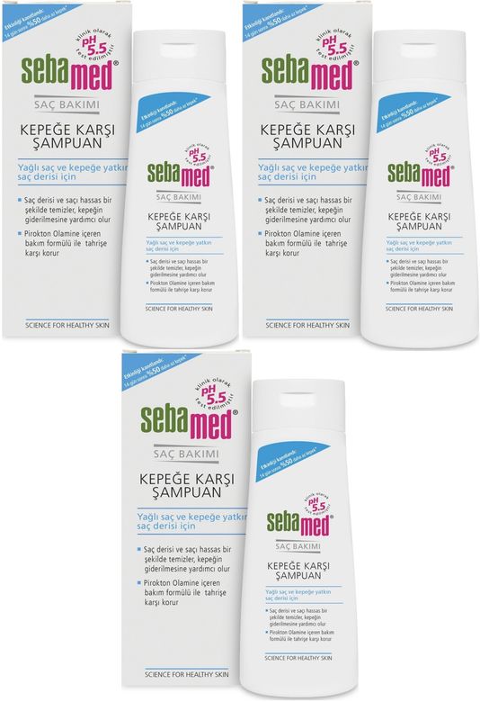 Şampuan 200ML Kepege Karşı Yaqli ve Kepege Yatkin Sac Derisi Uretim 3 Lu Set