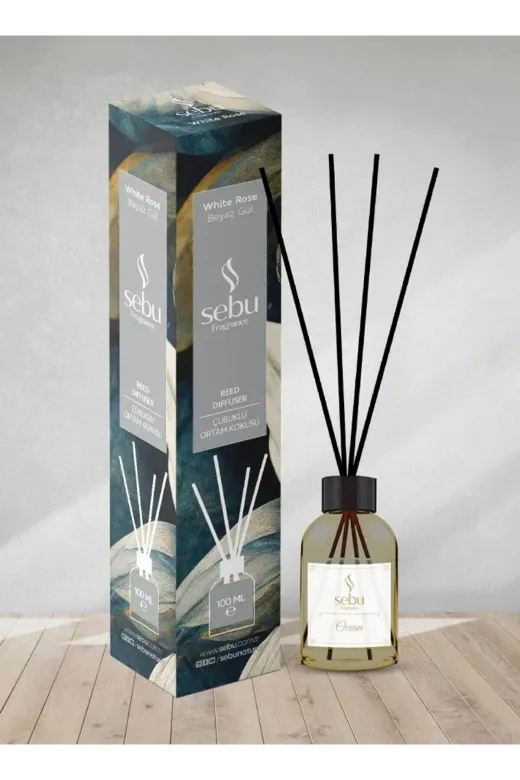 Sebu HBCV0000B1GS82 Çubuklu Oda Kokusu 50 Ml – Kalıcı Ev Ofis Ortam Kokusu Reed Diffuser – Mango, Okyanus, Lavanta, Çile