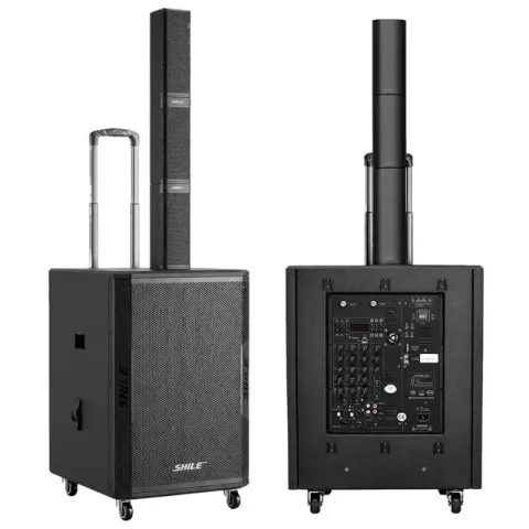 Shile Sl-7 2 El Mikrofonlu Kumandalı Usb+sd+bluetooth Seyyar Profesyonel Taşınabilir Sütun Tipi Ses Sistemi