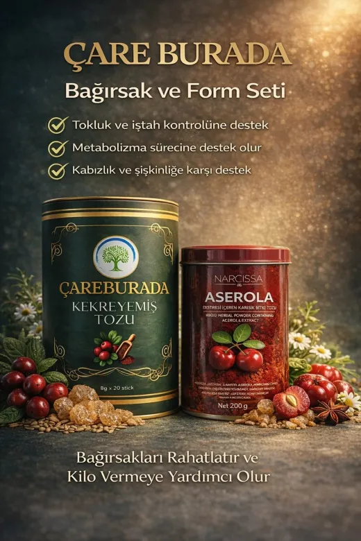 Sindirim Destek Seti - Çareburada Kekreyemiş 8 G X 20 Stick + Acerola Toz 200 G