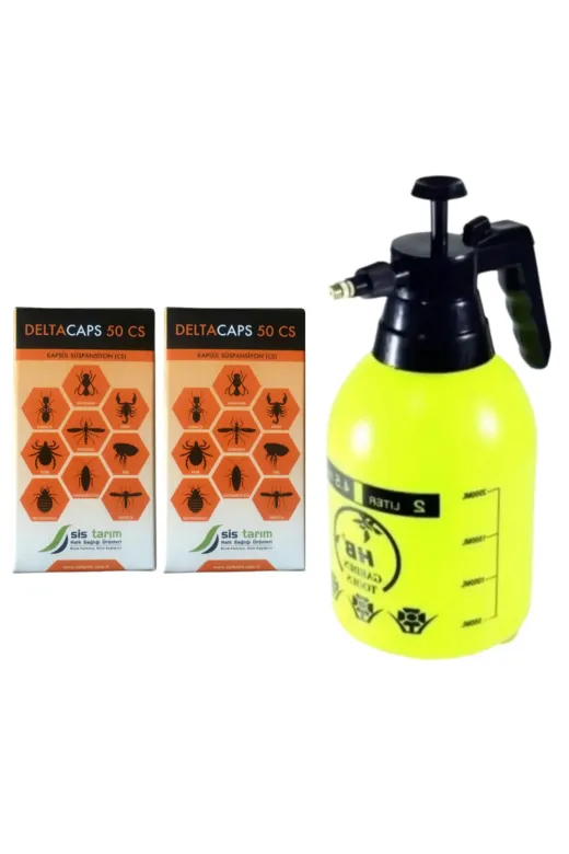 SİSTARIM Genel Haşere İlaçlama Seti Toz Böceği Tesbih Böceği Tahtakurdu Ilacı/deltacaps 50Cs 25Ml 2Xadet/2Lt Ilaçlama Pomp.