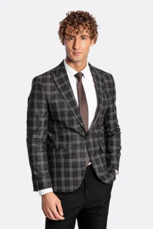 Slim Fit Sivri Yaka Siyah Erkek Ceket - Wessi