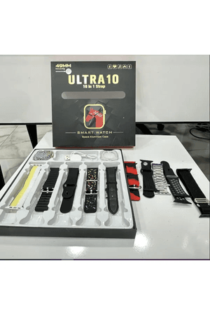 Smart Watch Ultra 10 49 Mm 10 In 1 Akıllı Saat 10 Kordonlu Takvim Spor Whatsapp Menülü Koruma Kılıflı