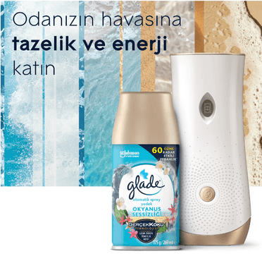 smHNrpZW7F Glade Otomatik Sprey Koku Makinesi + Yedek Oda Kokusu 269 Ml - Okyanus Sessizliği