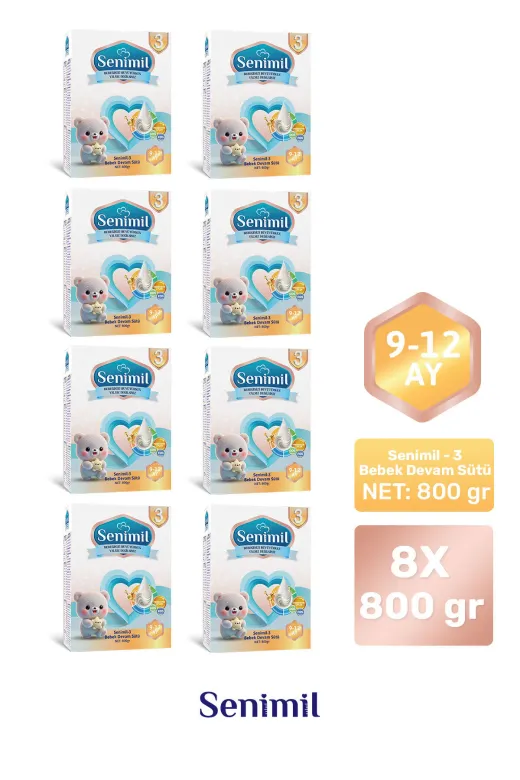 SNML55 3 Bebek Devam Sütü 800 Gr (9-12 Ay) 8 Li Avantaj Paketi