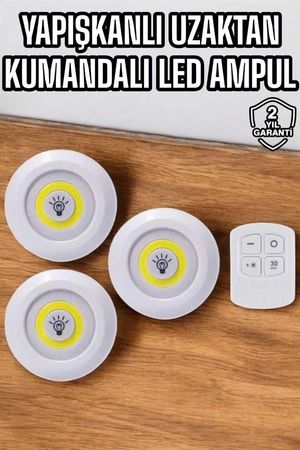 Solmazlar Online MEYTDUUCZ3LÜLAMBA2-BLMY Mey İthalat Mutfak Dolap Altı Işığı Uzaktan Kumandalı Yapışkanlı Kablosuz Pilli Çok Renkli 43790120