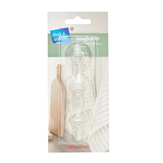 SR12062438 Flink & Sauber Yuvarlak Şeffaf 3'lü Vakumlu Askı