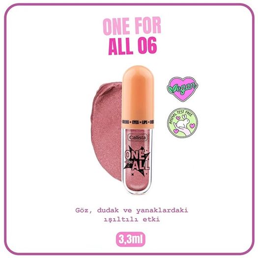 ST24090355 Callista One For All Eyes & Lips & Cheeks Işıltılı Likit Göz Farı - 06 Fairy Dreams