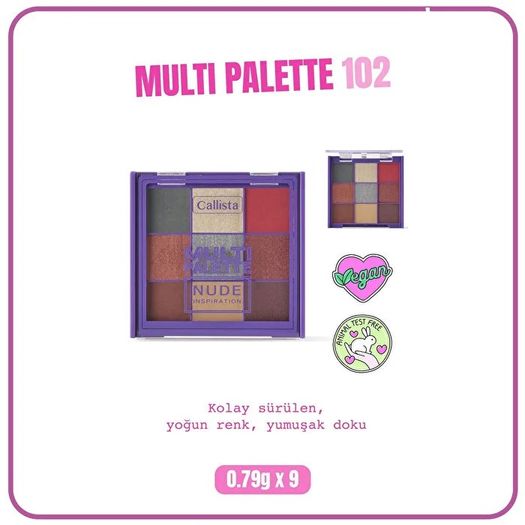 ST24090363 Callista Multi Palette Eyeshadow 102 Nude Inspiration Göz Farı Paleti