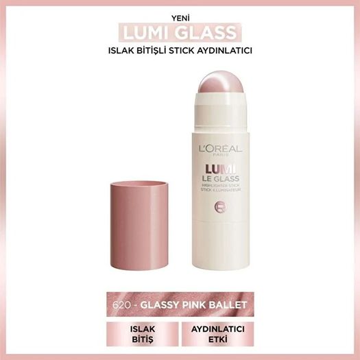 ST24120187 Loreal Paris Lumi Glass 620 Glassy Pink Ballet Islak Bitişli Stick Aydınlatıcı