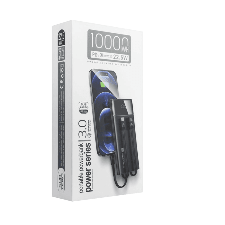 Subzero Pr150 10000 Mah 22.5W Qc3.0 Powerbank