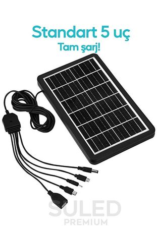 SULED 3w Tablet Şarj Ünitesi 3W Güneş Enerjili Solar Usb Şarj Paneli 6V 5 Uçlu Usb Çıkışlı 2A Telefon Tablet Şarj Ünitesi