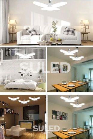 SULED Pervane Led Ampül 60W 4500 Lümen Süper Güçlü E27 Lamba A++ Beyaz Işık 4+1