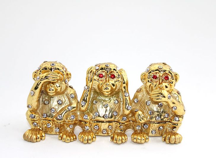 Swarovski Taşlı 3'lü Maymun Seti