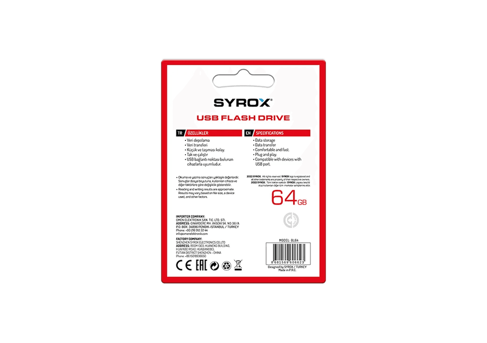 Syrox Bl64 Bold Design 64Gb Usb Bellek - Usb Flash Drive