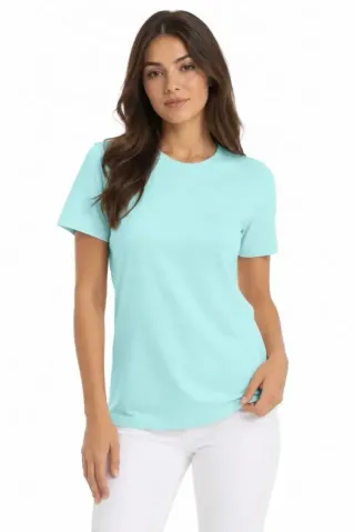 T-Shirt Bisiklet Yaka Slim Fit Likralı Tişört Günlük Basic Body - Turkuaz - M - Turkuaz