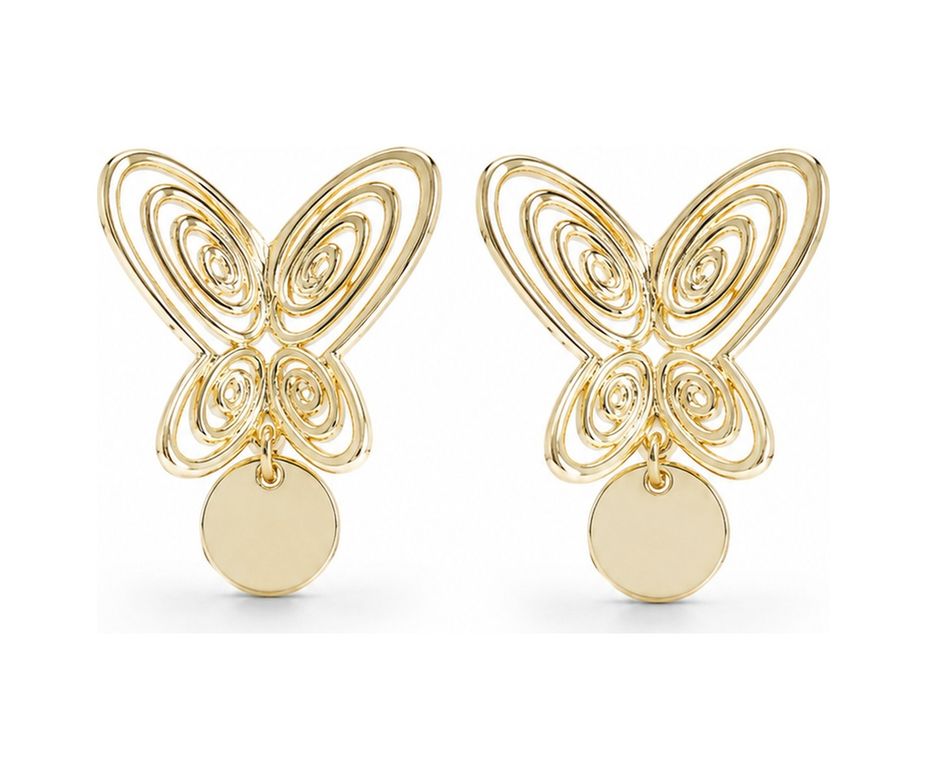 TakÇalıştır BKP11720-BLNC Füsun Küpesi Model Gold Renk Kelebek Model Pirinç Kadın Küpe Altın 75066764
