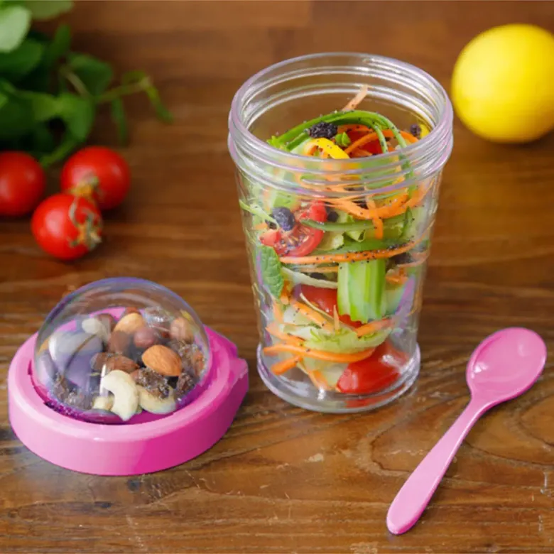 Take'n Go Kapaklı Kaşıklı Pratik Taşınabilir Meyveli Yoğurt Kabı (4745)