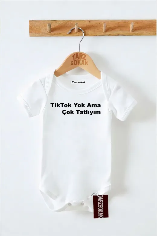 Tarzsokak 24YHLBEBDY016 Kısa Kol Body Tiktok Yok Ama Çok Tatliyim Kodzıbın19