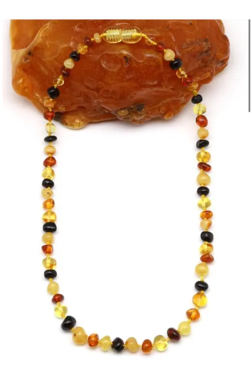 Taş-Mir taş-mirbebekkehribar Orijinal Damla Kehribar Bebek Diş Kolyesi 32 Cm