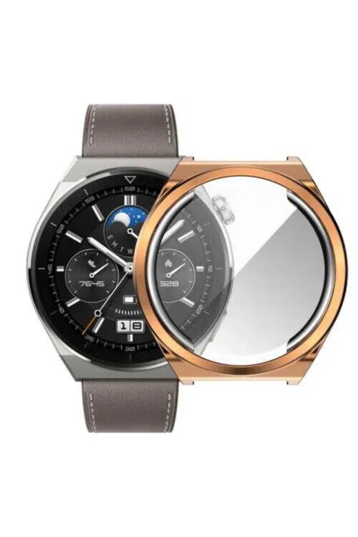 Techaks T23883-TCHS Huawei Watch Gt 3 Pro 43Mm Watch Gard 02 Koruyucu Silikon Tchs - Rose Gold