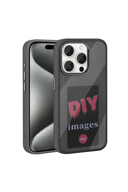 Techaks T30333-TCHS Iphone 15 Pro Kılıf Ekranı Yansıtan Zore Akıllı Nfc Kapak - Gri