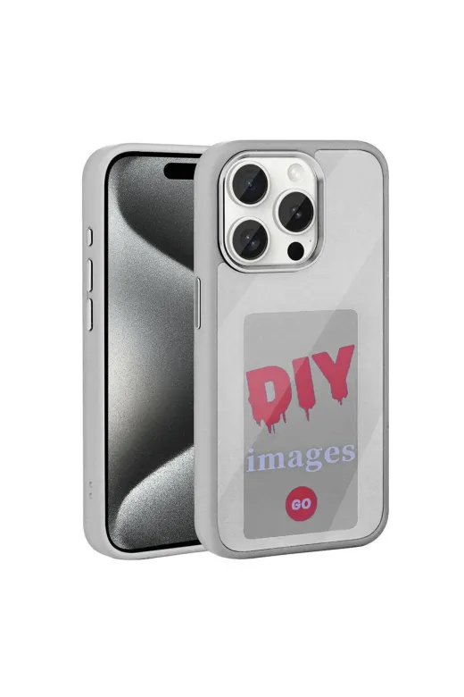 Techaks T30335-TCHS Iphone 15 Pro Max Kılıf Ekranı Yansıtan Zore Akıllı Nfc Kapak - Gri
