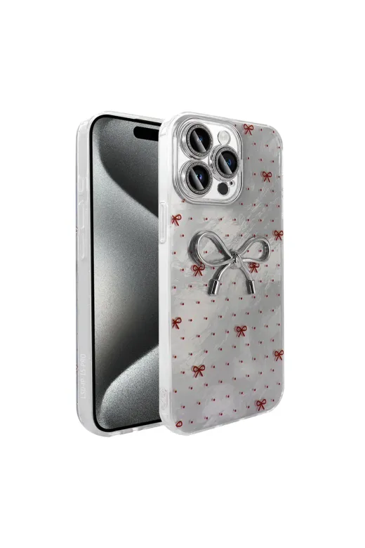 Techaks T36588-TCHS Iphone 15 Pro Kılıf Kamera Korumalı Figürlü Ponti Esnek Silikon Kapak - Açık Mavi
