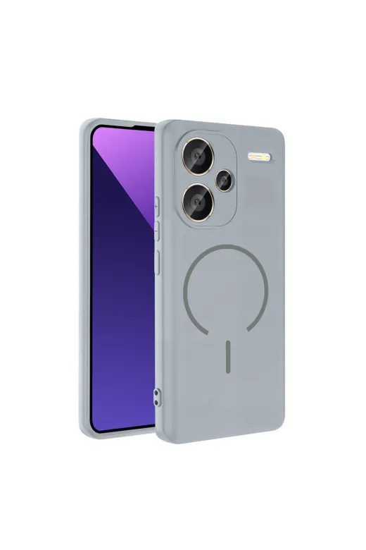 Techaks T40535-TCHS Redmi Note 13 Pro Plus 5G Kılıf M-Safe Şarj Özellikli Tchs Meta Kapak - Titanyum-Gri