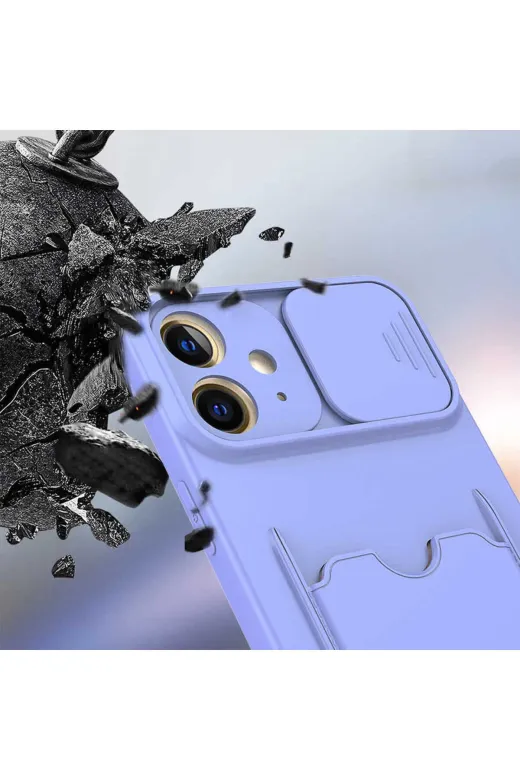 Techaks TCHS-17618 Iphone 12 Uyumlu  Kartix Kılıf-Koyu Mor