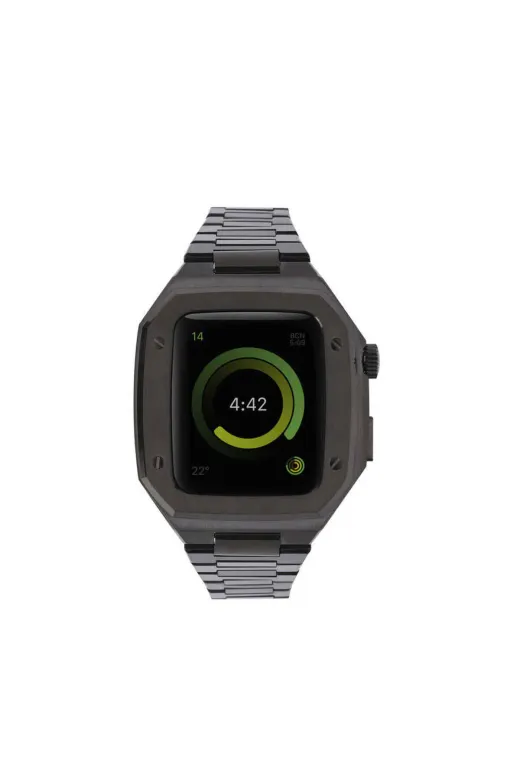 Techaks TCHS-22650 Watch 44Mm Uyumlu Krd-64 Metal Zore Kordon-Siyah