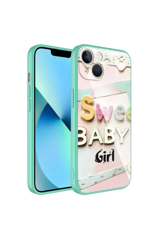 Techaks TCHS-23673 Iphone 13 Uyumlu Kamera Korumalı Desenli Sert Silikon Zore Epoksi Kılıf-No5