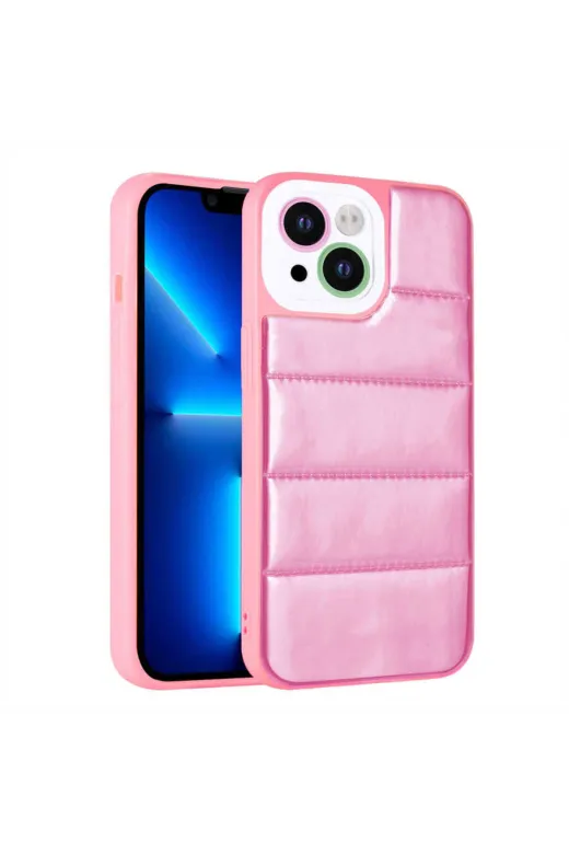 Techaks TCHS-23796 Iphone 13 Uyumlu Kamera Korumalı Aihttgli Renkli Zore Seksek Kılıf-Pembe