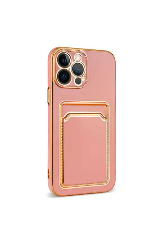Techaks TCHS-24660 Iphone 12 Pro Uyumlu Zore Bark Kartlıklı Kılıf-Lila