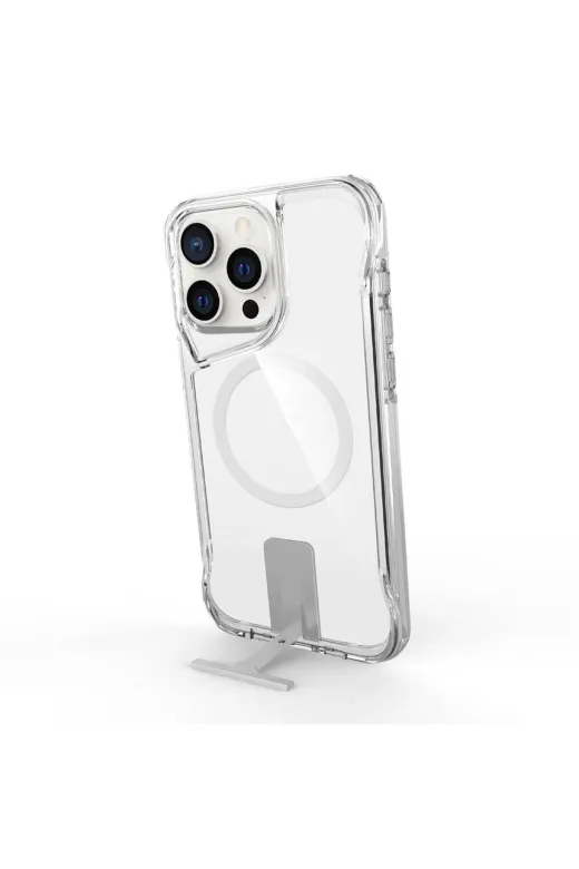 Techaks TCHS-29580 Iphone 15 Pro Uyumlu Magsafe Şarj Özellikli Zore T-Max Standlı Kılıf-Renksiz