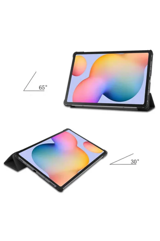 Techaks TCHS14845 Galaxy Tab S7 Plus T970  Uyumlu Zore Smart Cover Standlı 1-1 Kılıf-Pembe