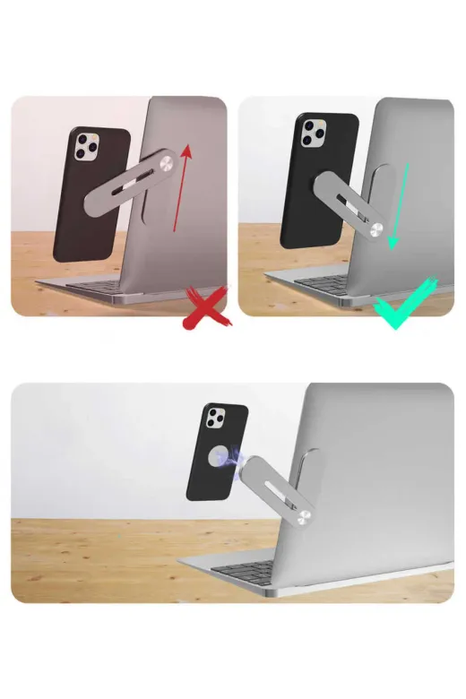 Techaks TCHS17635 Zore Sj05 Laptop - Monitör Telefon Tutucu-Gümüş