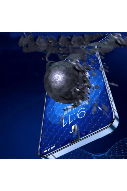 Techaks TCHS26456 Iphone 14 Pro Uyumlu Zore Darbeye Dayanıklı Anti Statik Temperli Cam Ekran K