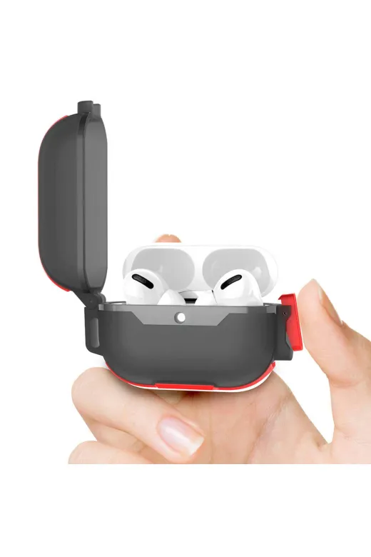 Techaks TCHS31888 Air-Pods 3. Nesil Zore Airbag 34 Darbelere Karşı Dayanıklı Kılıf-Kırmızı
