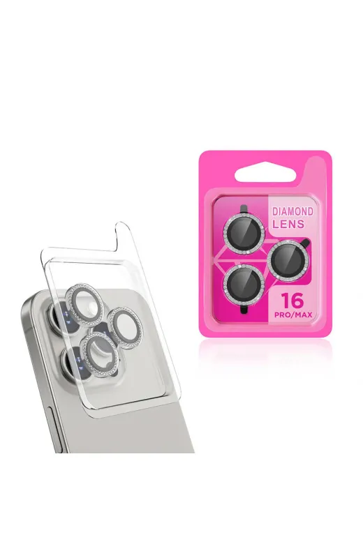 Techaks TCHS33355 Apple Iphone 16 Pro Zore Cl-06 Kamera Lens Koruyucu-Titanyum-Gri