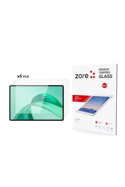 Techaks TCHS34951 Honor Pad X8A Uyumlu Zore 5In1 Tablet Temperli Cam Ekran Koruyucu-Şeffaf