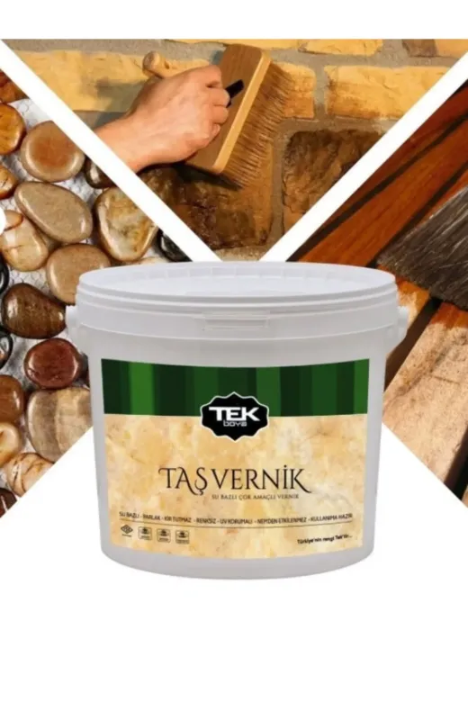 teekno 232323tek Tek Boya Parlak Su Bazlı Çok Amaçlı Taş Ve Ahşap Verniği 0.75 Lt Şeffaf-Kokusuz Şeffaf Vernik