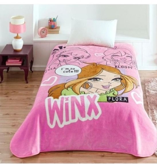 Tek Kişilik Çocuk Battaniye 160x220 Winx Girl Club Pembe
