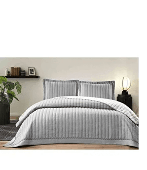 Tek Kişilik Nakışlı Yatak Örtüsü 180*250 Line gri